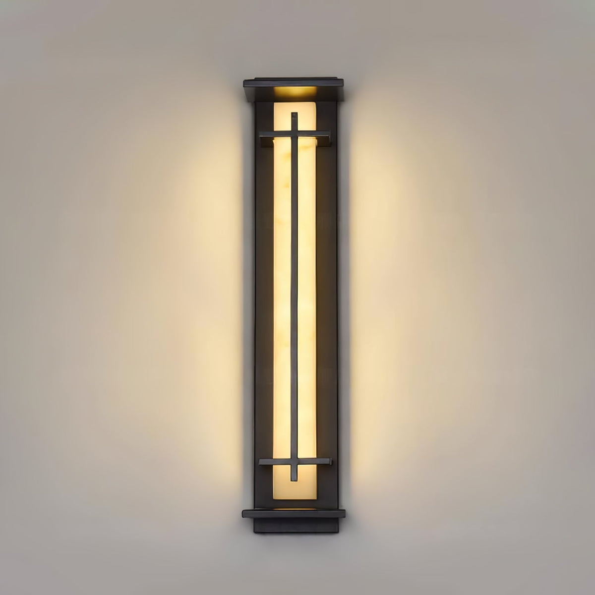 Ray Square Outdoor Wall Light Imitation Alabaster Waterproof - Hey Lighting