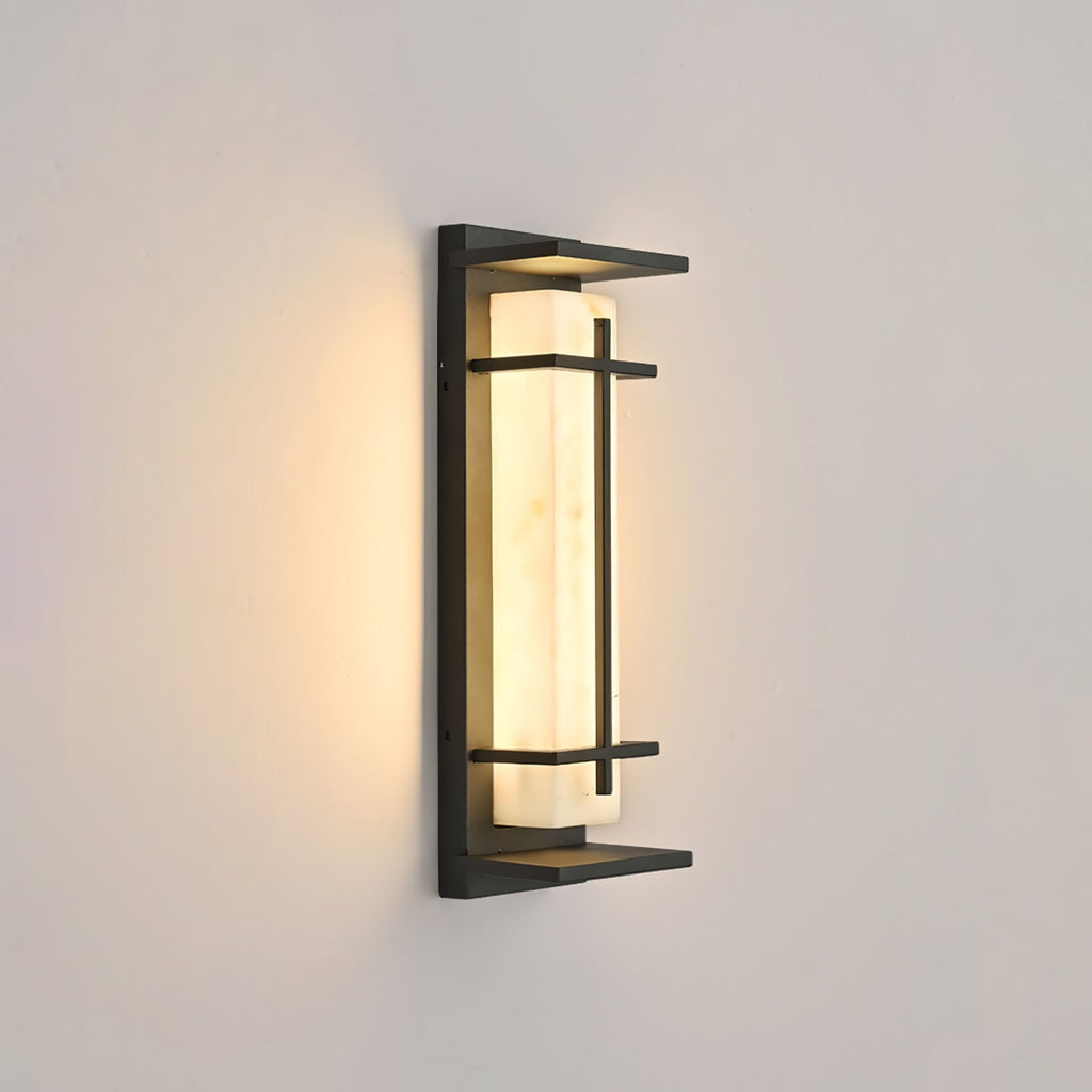 Ray Square Outdoor Wall Light Imitation Alabaster Waterproof - Hey Lighting
