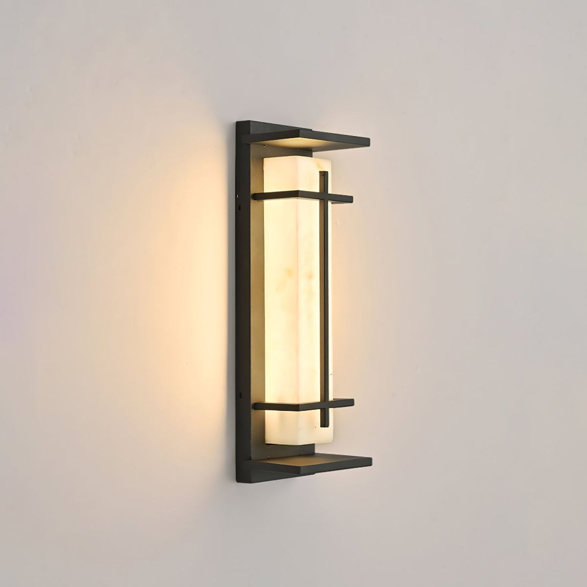 Ray Square Outdoor Wall Light Imitation Alabaster Waterproof - Hey Lighting