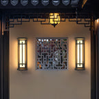 Ray Square Outdoor Wall Light Imitation Alabaster Waterproof - Hey Lighting