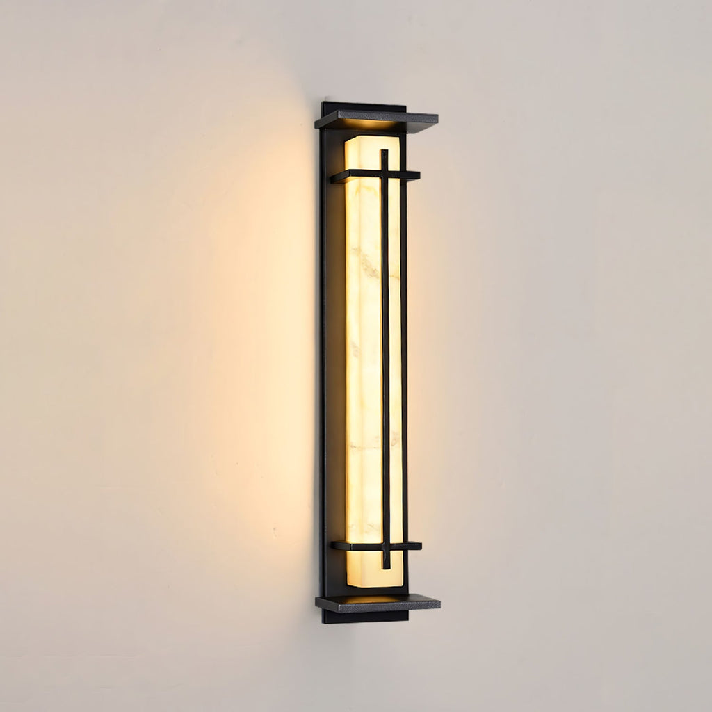Ray Square Outdoor Wall Light Imitation Alabaster Waterproof - Hey Lighting