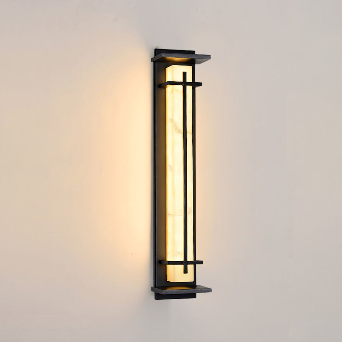 Ray Square Outdoor Wall Light Imitation Alabaster Waterproof - Hey Lighting