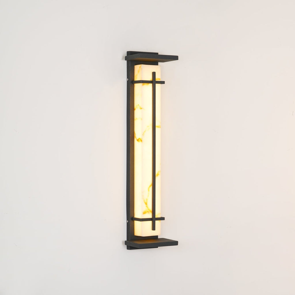 Ray Square Outdoor Wall Light Imitation Alabaster Waterproof - Hey Lighting