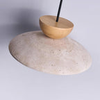 Cleo Travertine, Wood and Glass Pendant Light – product view