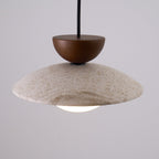Cleo Travertine, Wood and Glass Pendant Light – product view