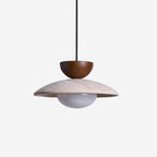 Cleo Travertine, Wood and Glass Pendant Light – product view
