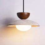Cleo Travertine, Wood and Glass Pendant Light – product view