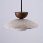 Cleo Travertine, Wood and Glass Pendant Light – product view