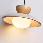 Cleo Travertine, Wood and Glass Pendant Light – product view