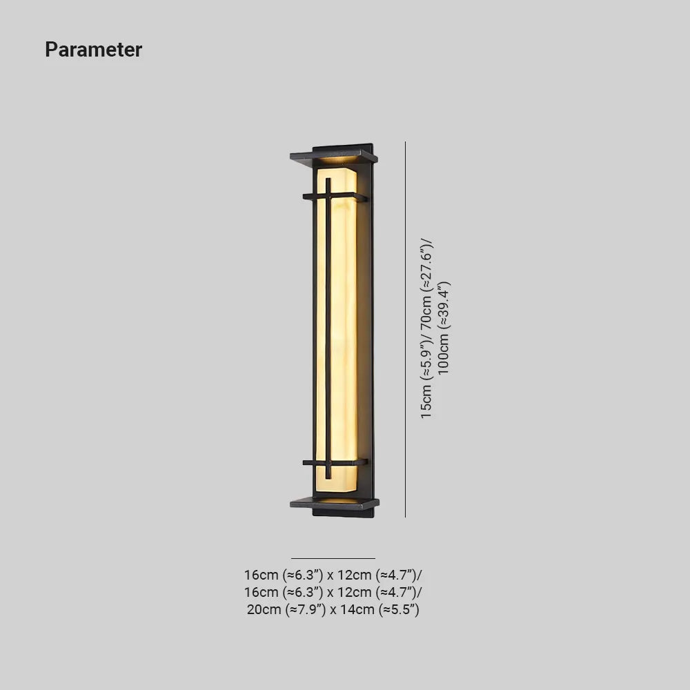 Ray Square Outdoor Wall Light Imitation Alabaster Waterproof - Hey Lighting