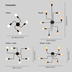Arisha Vintage Modern Minimalist Industrial Metal Black Ceiling Lamp - Hey Lighting