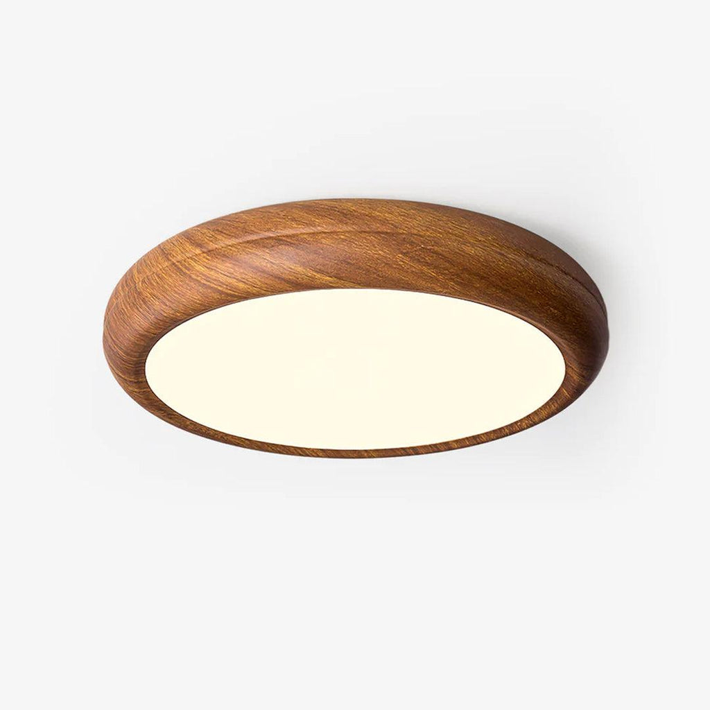 Grena Wood Grain Round Ceiling Light - Hey Lighting