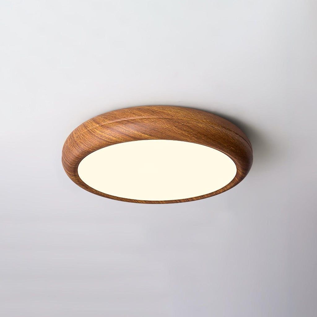 Grena Wood Grain Round Ceiling Light - Hey Lighting