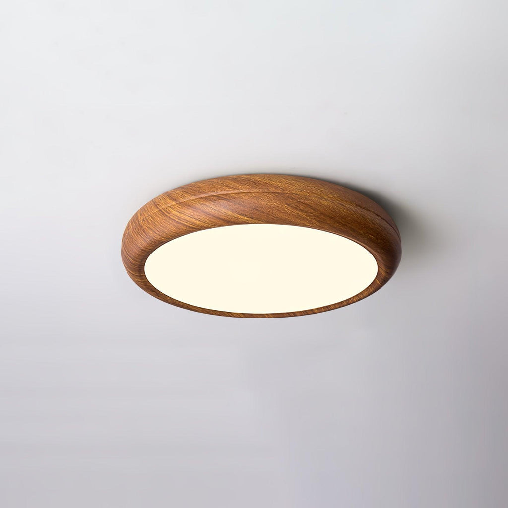 Grena Wood Grain Round Ceiling Light - Hey Lighting