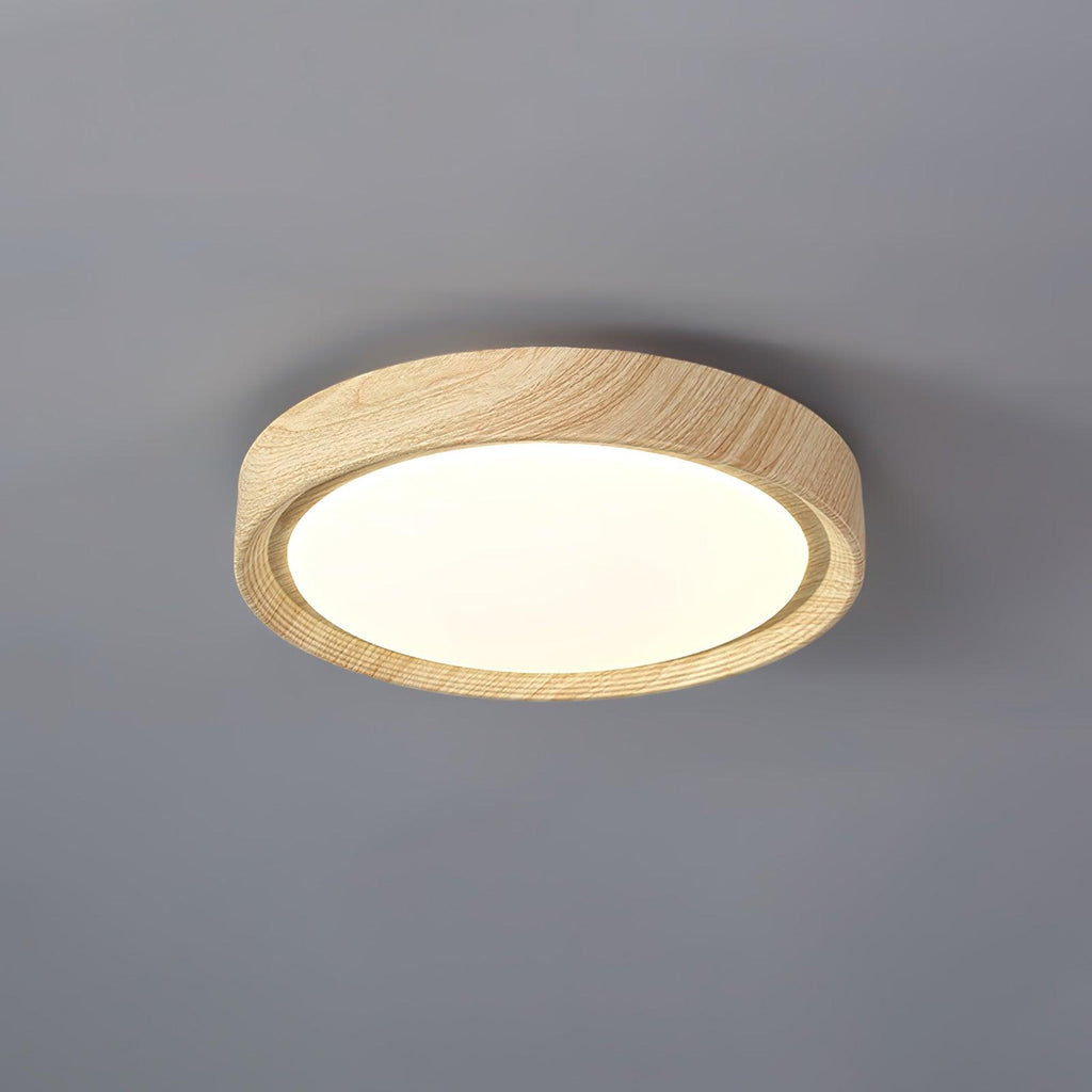 Grena Wood Grain Round Ceiling Light - Hey Lighting