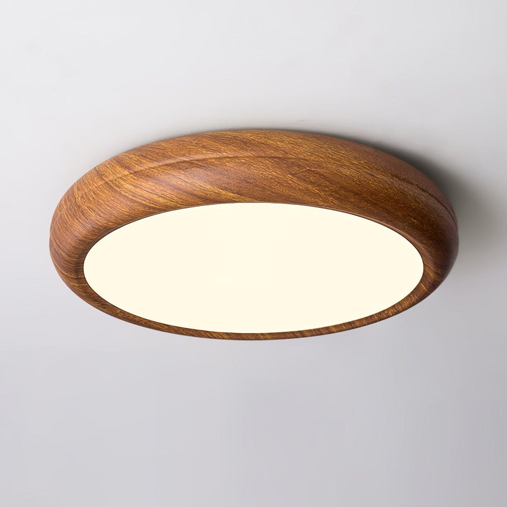 Grena Wood Grain Round Ceiling Light - Hey Lighting