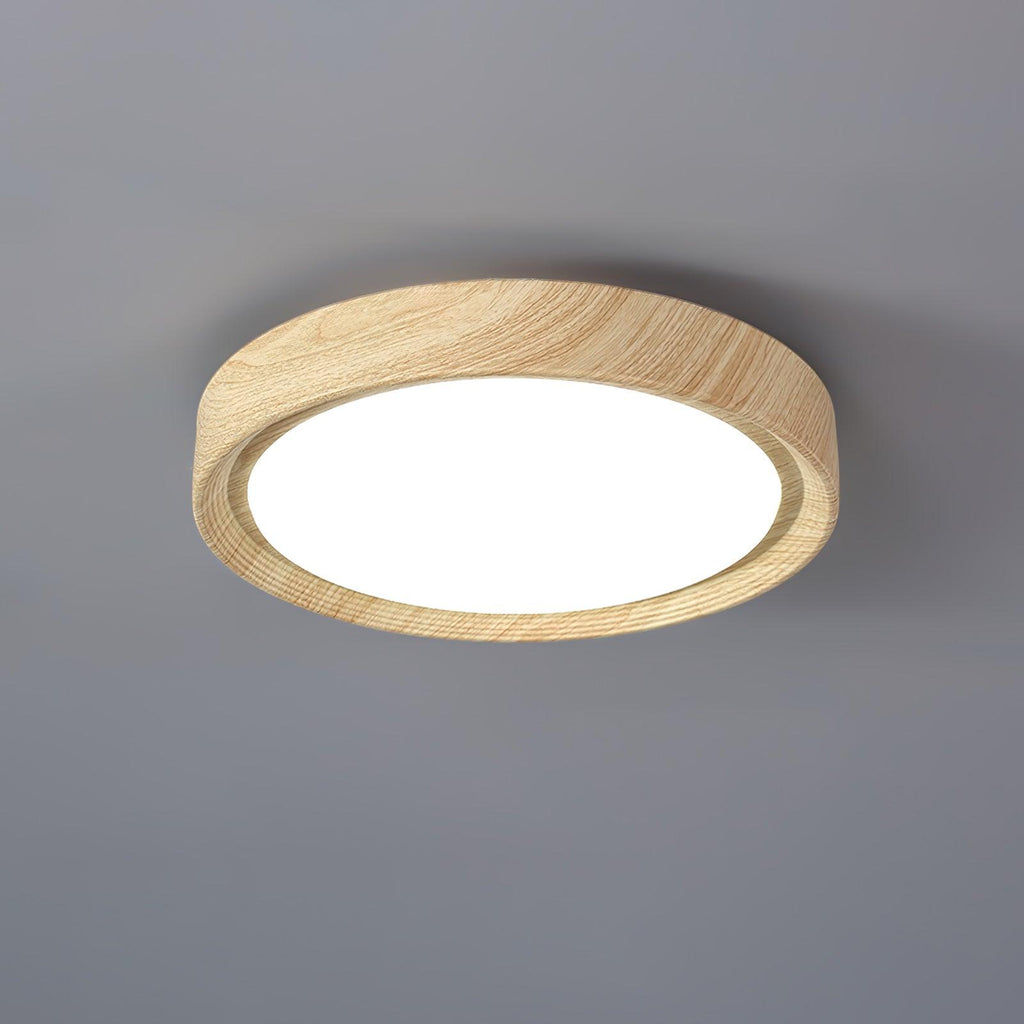 Grena Wood Grain Round Ceiling Light - Hey Lighting