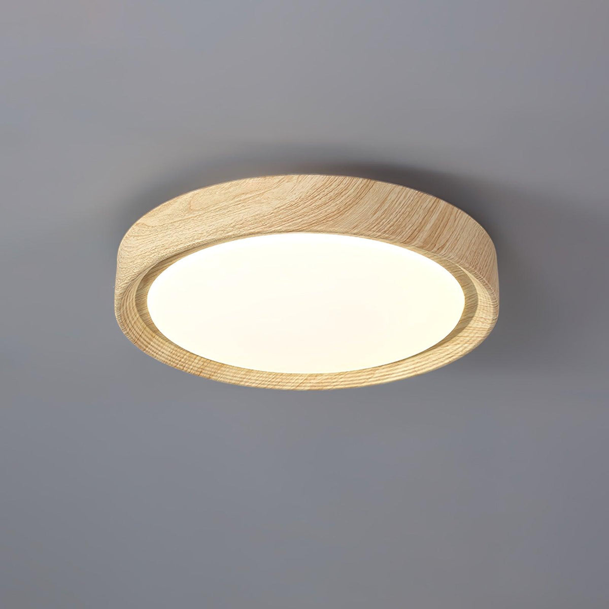 Grena Wood Grain Round Ceiling Light - Hey Lighting