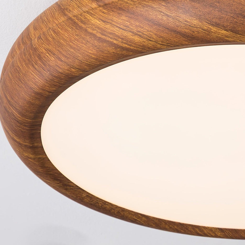 Grena Wood Grain Round Ceiling Light - Hey Lighting