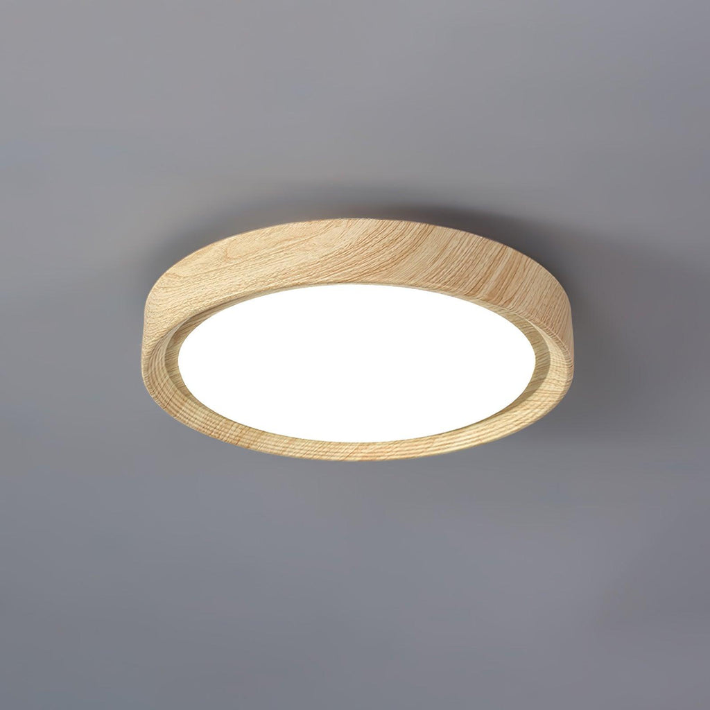 Grena Wood Grain Round Ceiling Light - Hey Lighting