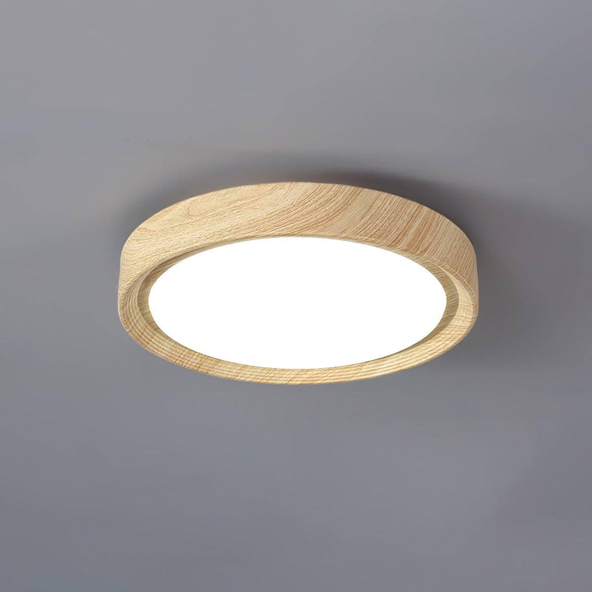 Grena Wood Grain Round Ceiling Light - Hey Lighting