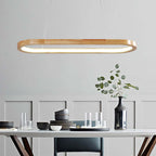 Veon Contemporary Oval Wooden Pendant Light - Hey Lighting
