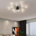 Wesley Flush-Mount Ceiling Light Fireworks, Black/Gold - Hey Lighting