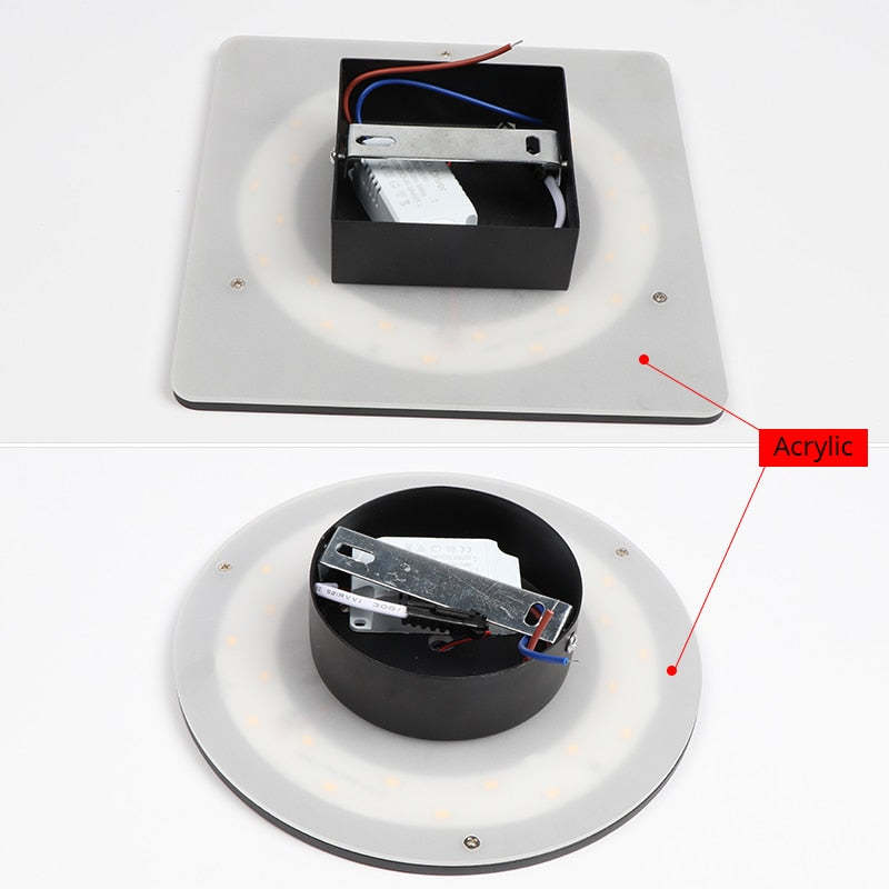 Klyne Minimalist Round/Square Outdoor Wall Lamp LED, Black/White - Hey Lighting