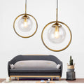 Zoey Glass Pendant Light with a Metal Ring - Hey Lighting