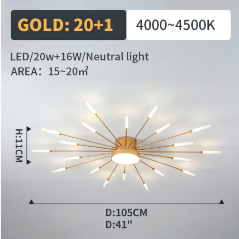 Wesley Modern Home Decoration Fireworks LED Ceiling Light - Hey Lighting