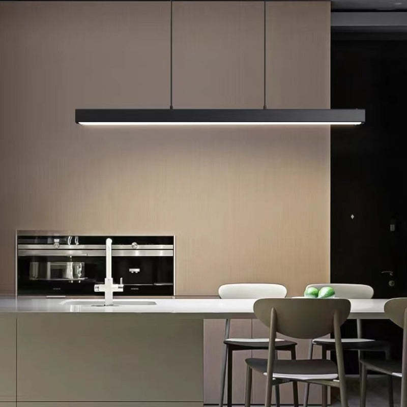 Thala Modern Linear Metal LED Pendant Light Black/Brown - Hey Lighting