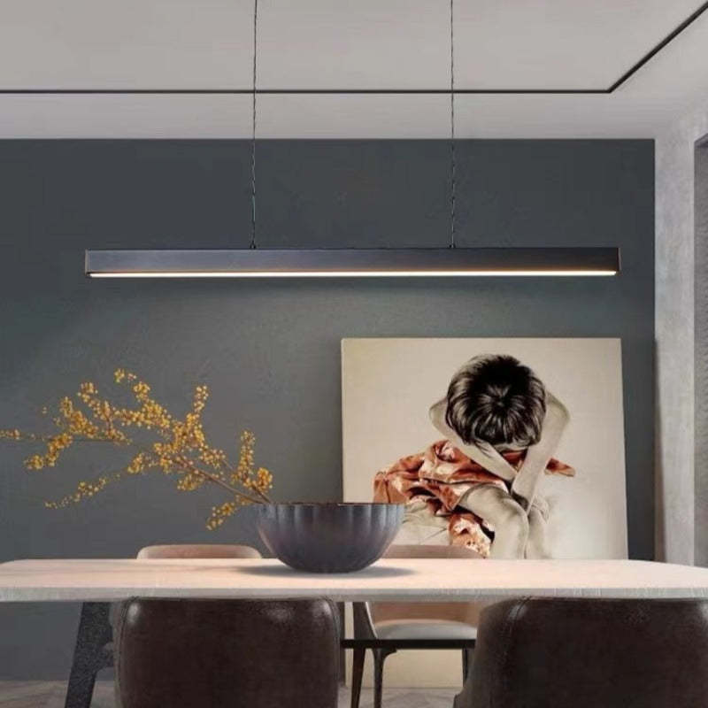 Thala Modern Linear Metal LED Pendant Light Black/Brown - Hey Lighting