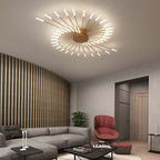 Wesley Flush-Mount Ceiling Light Fireworks, Black/Gold - Hey Lighting