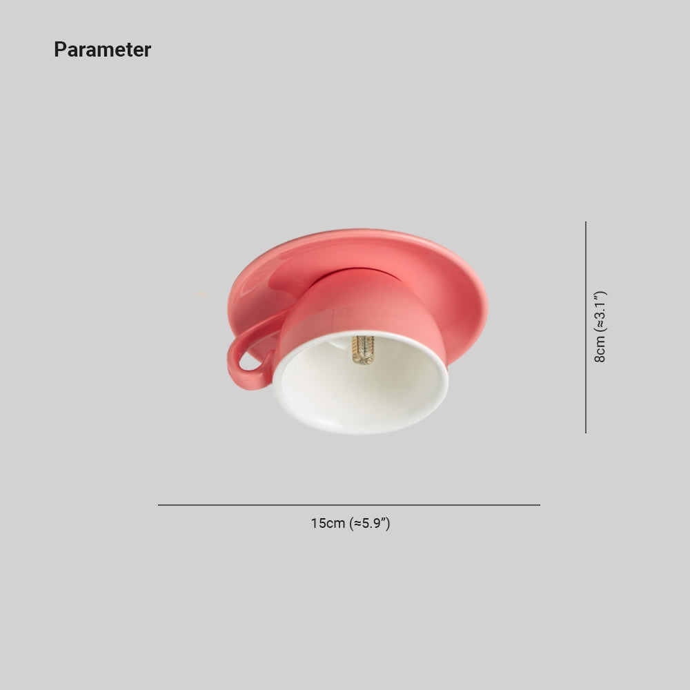 Aria Modern Coffee Cups Ceramic Flush Ceiling Lighting - Hey Lighting