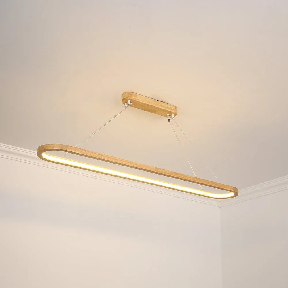 Veon Contemporary Oval Wooden Pendant Light - Hey Lighting