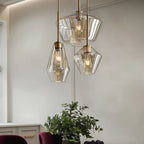 June Pendant Light Glass, Clear/Amber Diamond shape - Hey Lighting
