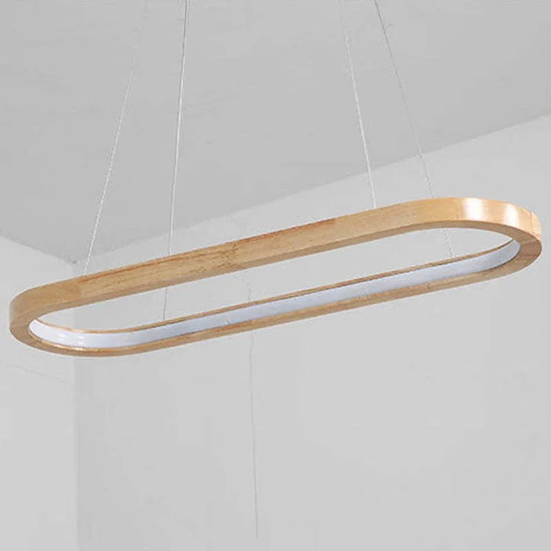 Veon Contemporary Oval Wooden Pendant Light - Hey Lighting
