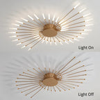 Wesley Flush-Mount Ceiling Light Fireworks, Black/Gold - Hey Lighting